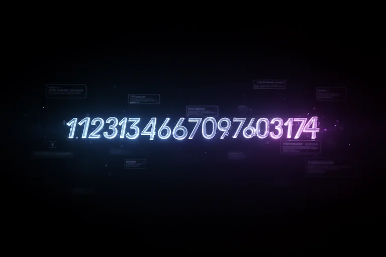A random meaningless alphanumeric string floating in an empty void with several different fictional labels being attached to it by unseen hands